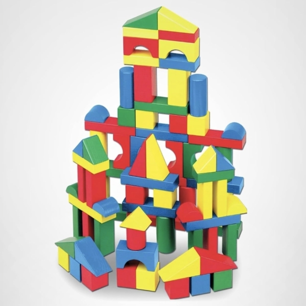Melissa & Doug Wooden Building Blocks 74 Piece Set